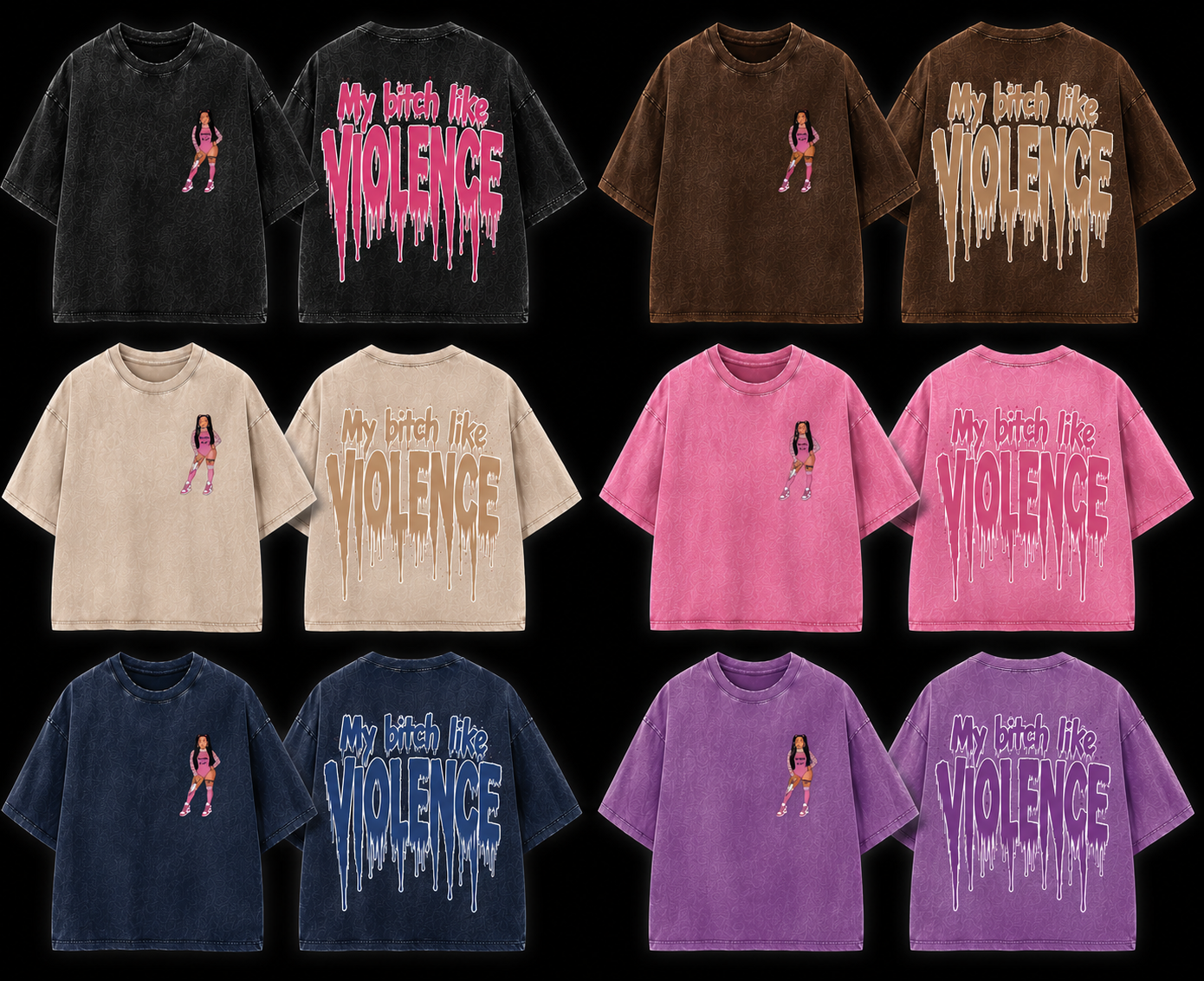 My bitch like violence boxy tee